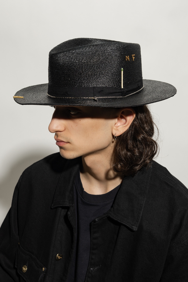Black ‘679’ straw hat Nick Fouquet Vitkac GB